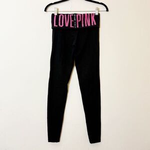 PINK by Victoria’s Secret LOVE PINK Bling Foldover Yoga Pants, Size XS Y2K Vibes